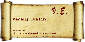 Várady Evelin névjegykártya